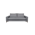Sofa 4 Lugares 240cm Veludo Pes Imbuia Gregory  Cinza/imbuia