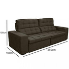 Sofá 4 Lugares 250cm Bipartido Retrátil Reclinável Veludo Ser