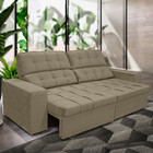 Sofá 4 Lugares 250cm Bipartido Retrátil Reclinável Veludo Ser