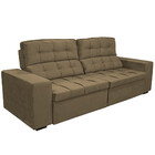 Sofá 4 Lugares 250cm Bipartido Retrátil Reclinável Veludo Ser