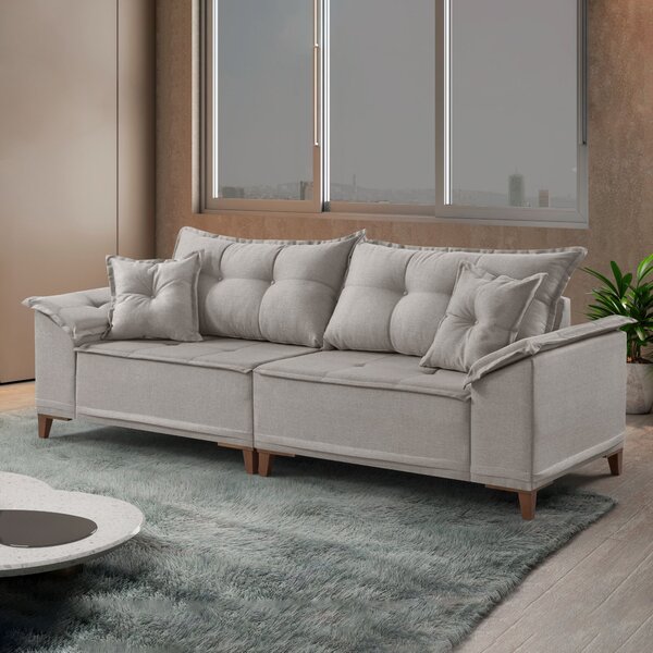 Sofá 4 Lugares 250cm Com Almofadas Zurique