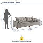 Sofá 4 Lugares 250cm Com Almofadas Zurique
