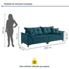 Sofá 4 Lugares 250cm Com Almofadas Zurique