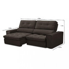 Sofá 4 Lugares 250cm Reclinável Retrátil Veludo Prisma Fergui