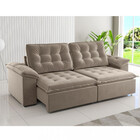 Sofá 4 Lugares 250cm Retrátil Veludo Adiel Viero