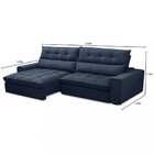 Sofá 4 Lugares 250cm Veludo Retrátril Reclinável Bipartido Da