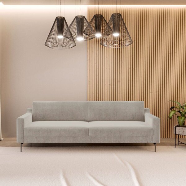 Sofá 4 Lugares 260cm Fun Living Contemporâneo Bege/cinza Claro