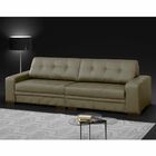 Sofá 4 Lugares 260cm Milano Couro Cinza G58 - Gran Belo