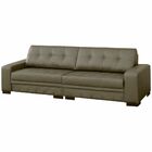 Sofá 4 Lugares 260cm Milano Couro Cinza G58 - Gran Belo