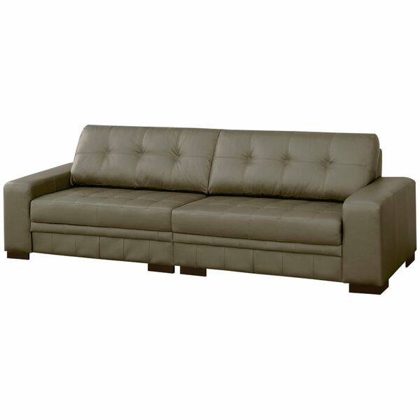 Sofá 4 Lugares 260cm Milano Couro Cinza G58 - Gran Belo