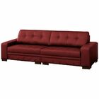 Sofá 4 Lugares 260cm Milano Couro Vermelho G58 - Gran Belo