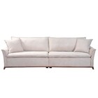 Sofá 4 Lugares 270cm Com Almofadas Base Madeira Maciça Joanna