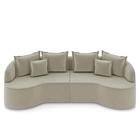 Sofá 4 Lugares 270cm Orgânico Quito Z08 Veludo Bege  - Mpozen