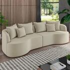 Sofá 4 Lugares 270cm Orgânico Quito Z08 Veludo Bege  - Mpozen