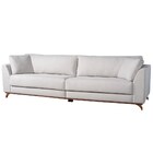 Sofá 4 Lugares 276cm Com Almofadas Base Madeira Maciça Sophie