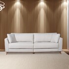 Sofá 4 Lugares 276cm Com Almofadas Base Madeira Maciça Sophie