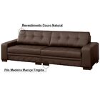 Sofá 4 Lugares 280cm Milano Couro Conhaque G58 - Gran Belo