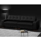 Sofá 4 Lugares 280cm Milano Couro Preto Fosco G58 - Gran Belo
