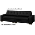 Sofá 4 Lugares 280cm Milano Couro Preto Fosco G58 - Gran Belo