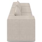 Sofá 4 Lugares 283cm Com Puff Direito Fay Suede Bege Z55    -