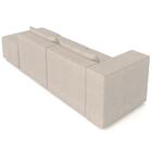 Sofá 4 Lugares 283cm Com Puff Direito Fay Suede Bege Z55    -