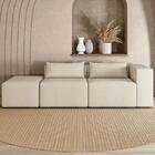 Sofá 4 Lugares 283cm Com Puff Esquerdo Fay Linho Cru Z55 - Mp