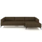 Sofá 4 Lugares 286cm Com Chaise Direito Eko Couro Capuccino Z