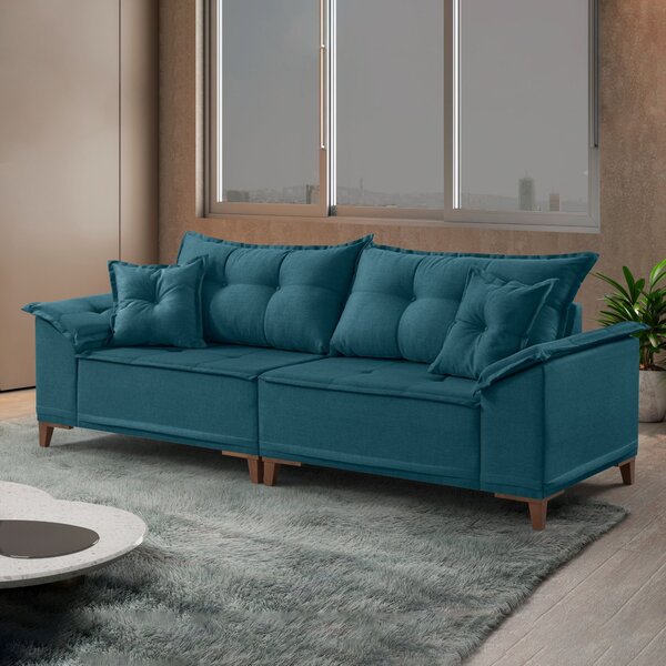 Sofá 4 Lugares 290cm Com Almofadas Zurique