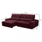 Sofá 4 Lugares 290cm Veludo Bipartido Damman Ferguile