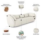 Sofá 4 Lugares 292cm Orgânico Pé Madeira Yume Bouclê Cru Z55