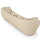 Sofá 4 Lugares 292cm Orgânico Pé Madeira Yume Linho Bege Z55