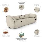 Sofá 4 Lugares 292cm Orgânico Pé Madeira Yume Linho Off White