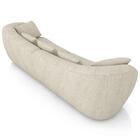 Sofá 4 Lugares 292cm Orgânico Pé Madeira Yume Linho Off White