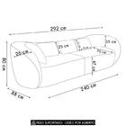 Sofá 4 Lugares 292cm Orgânico Pé Madeira Yume Veludo Preto Z5