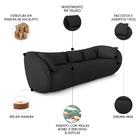 Sofá 4 Lugares 292cm Orgânico Pé Madeira Yume Veludo Preto Z5