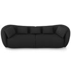 Sofá 4 Lugares 292cm Orgânico Pé Madeira Yume Veludo Preto Z5