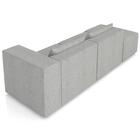 Sofá 4 Lugares 303cm Com Puff Esquerdo Fay Linho Cinza Z55 -