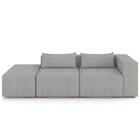 Sofá 4 Lugares 303cm Com Puff Esquerdo Fay Linho Cinza Z55 -