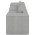 Sofá 4 Lugares 303cm Com Puff Esquerdo Fay Linho Cinza Z55 -