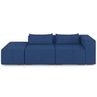 Sofá 4 Lugares 303cm Com Puff Esquerdo Fay Veludo Azul Z55 -