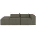 Sofá 4 Lugares 303cm Com Puff Esquerdo Fay Veludo Marrom Z55