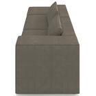 Sofá 4 Lugares 303cm Com Puff Esquerdo Fay Veludo Marrom Z55