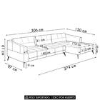 Sofá 4 Lugares 306cm Com Chaise Direito Eko Couro Castanho Z5