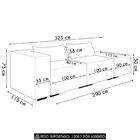Sofá 4 Lugares 323cm Com Puff Direito Fay Bouclê Cinza Z55 -