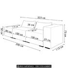 Sofá 4 Lugares 323cm Com Puff Esquerdo Fay Linho Grafite Z55