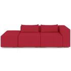 Sofá 4 Lugares 323cm Com Puff Esquerdo Fay Veludo Vermelho Z5