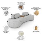 Sofá 4 Lugares 325cm Orgânico Com Mesa Mellanie Linho Cinza Z