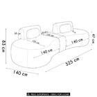 Sofá 4 Lugares 325cm Orgânico Com Mesa Mellanie Linho Cinza Z