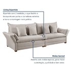 Sofá 4 Lugares 4 Almofadas Copenhague Estofados Martins  Linh