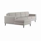 Sofá 4 Lugares Alive Com Chaise Esquerdo Pé Palito Linho Cott